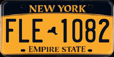 NY license plate FLE1082