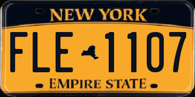 NY license plate FLE1107