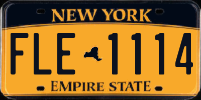 NY license plate FLE1114