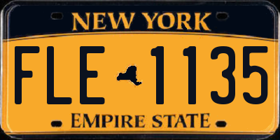 NY license plate FLE1135
