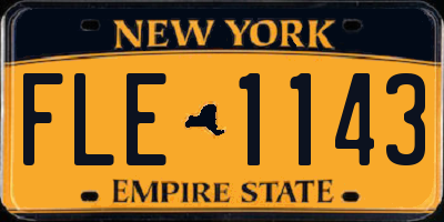 NY license plate FLE1143