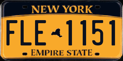 NY license plate FLE1151