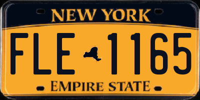 NY license plate FLE1165