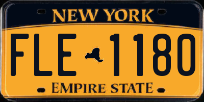 NY license plate FLE1180