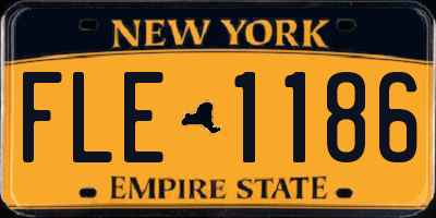 NY license plate FLE1186
