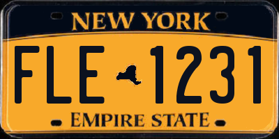 NY license plate FLE1231