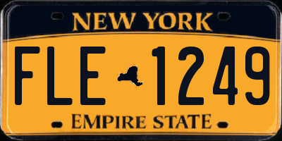 NY license plate FLE1249