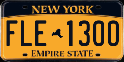 NY license plate FLE1300
