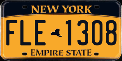 NY license plate FLE1308