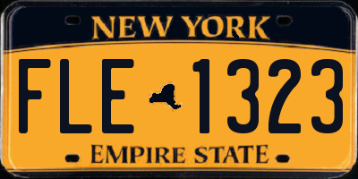 NY license plate FLE1323