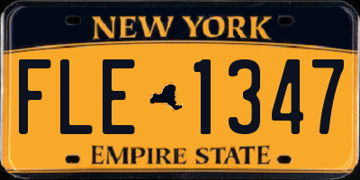 NY license plate FLE1347