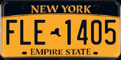 NY license plate FLE1405