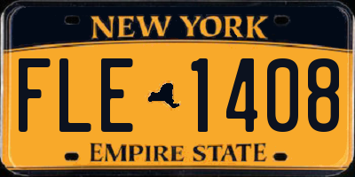 NY license plate FLE1408