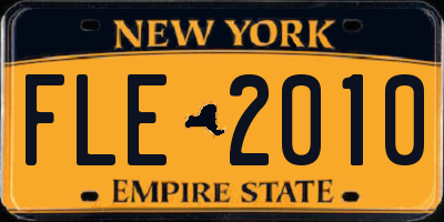 NY license plate FLE2010