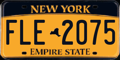 NY license plate FLE2075
