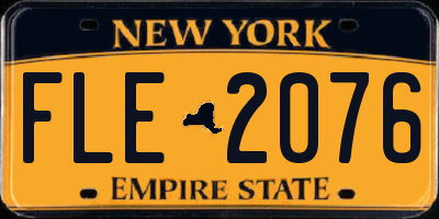 NY license plate FLE2076