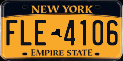 NY license plate FLE4106