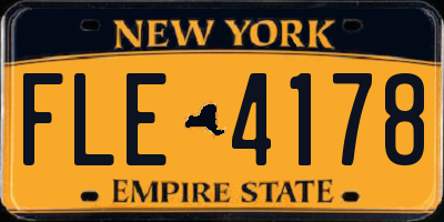 NY license plate FLE4178