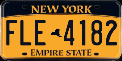 NY license plate FLE4182