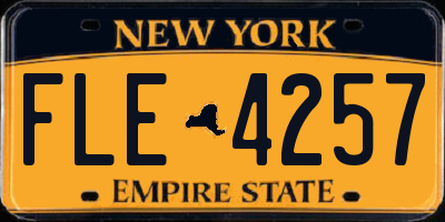 NY license plate FLE4257