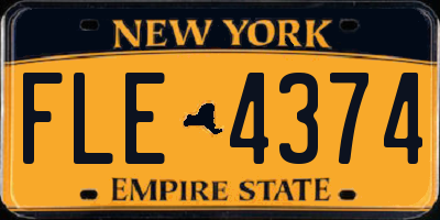 NY license plate FLE4374