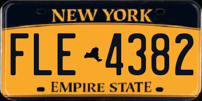 NY license plate FLE4382