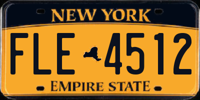 NY license plate FLE4512