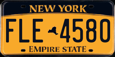 NY license plate FLE4580