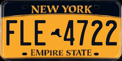 NY license plate FLE4722