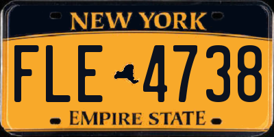 NY license plate FLE4738