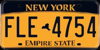 NY license plate FLE4754