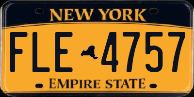 NY license plate FLE4757
