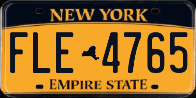 NY license plate FLE4765