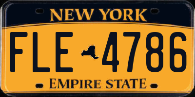 NY license plate FLE4786