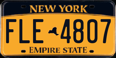 NY license plate FLE4807