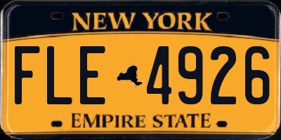 NY license plate FLE4926