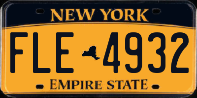NY license plate FLE4932