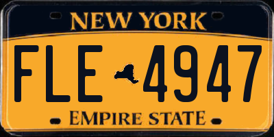 NY license plate FLE4947