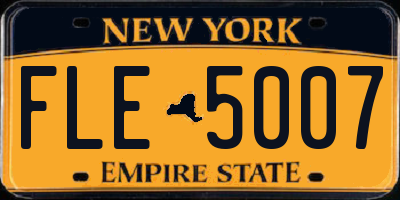 NY license plate FLE5007