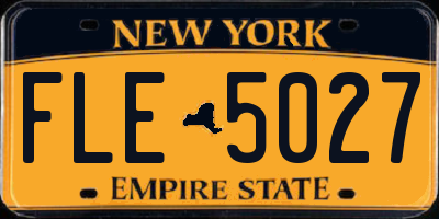 NY license plate FLE5027