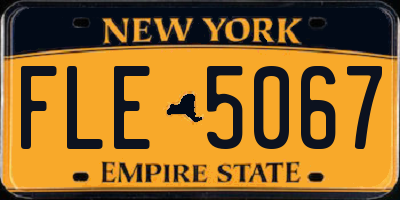 NY license plate FLE5067