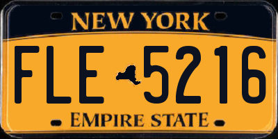 NY license plate FLE5216