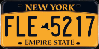 NY license plate FLE5217