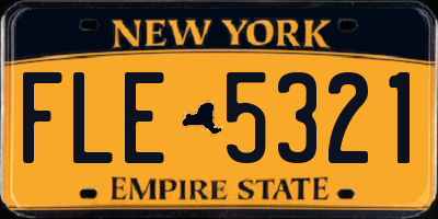 NY license plate FLE5321