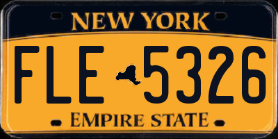 NY license plate FLE5326