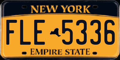 NY license plate FLE5336
