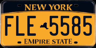 NY license plate FLE5585