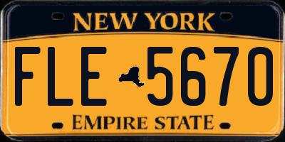NY license plate FLE5670