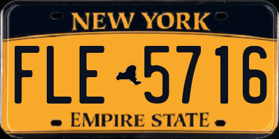 NY license plate FLE5716