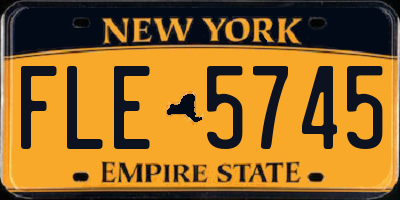 NY license plate FLE5745